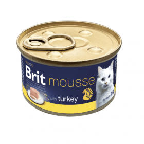 Мокра храна за котки Brit Premium by Nature Cat Mousse - мус с пуешко месо, 85 г